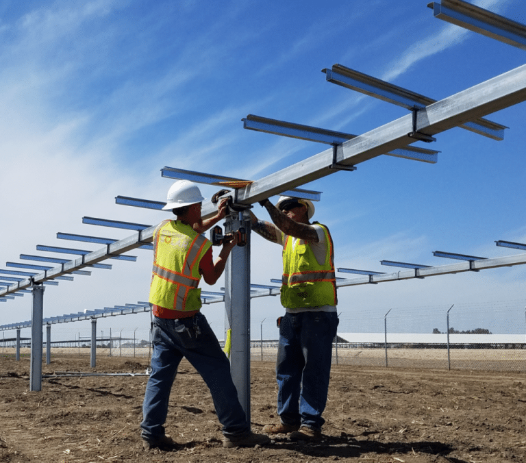 solar-tracker-torque-tube-square-shape-at-solar-farm-job-site